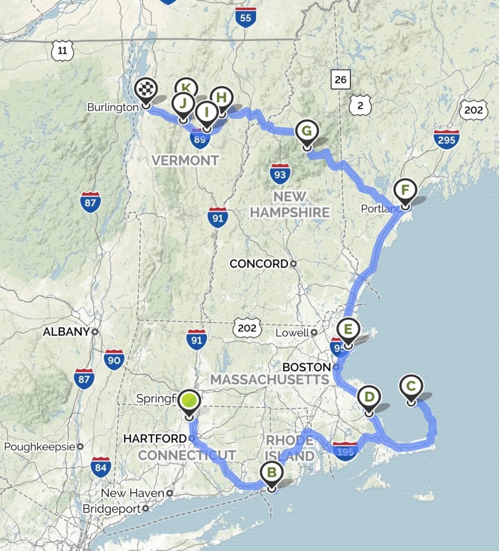 tour new england states by car